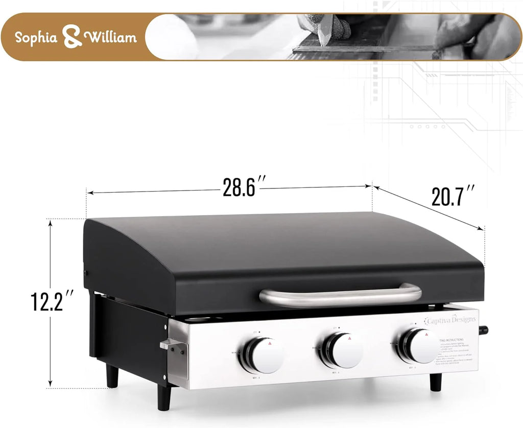 Sophia & William 4-Burner Propane Gas Grill, 542 Sq. In., Silver - E02GR001