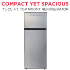 Frigidaire 21 in 7.5 Cu. Ft. Retro Top-Freezer Refrigerator, Standard Door Style, Stainless Look