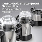 Hamilton Beach Professional 4-In-1 Juicer Mixer Grinder, 1400 Watt, 120V, 3 Leakproof Jars - 58770