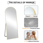 Full-Length Floor Mirror 64x21, Aluminum Alloy Frame With Stand And Wall Mount Option