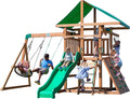 Cedar Mountain-Style Swing Set With 8-Foot Wave Slide And 2 Swing Positions - Grayson Peak