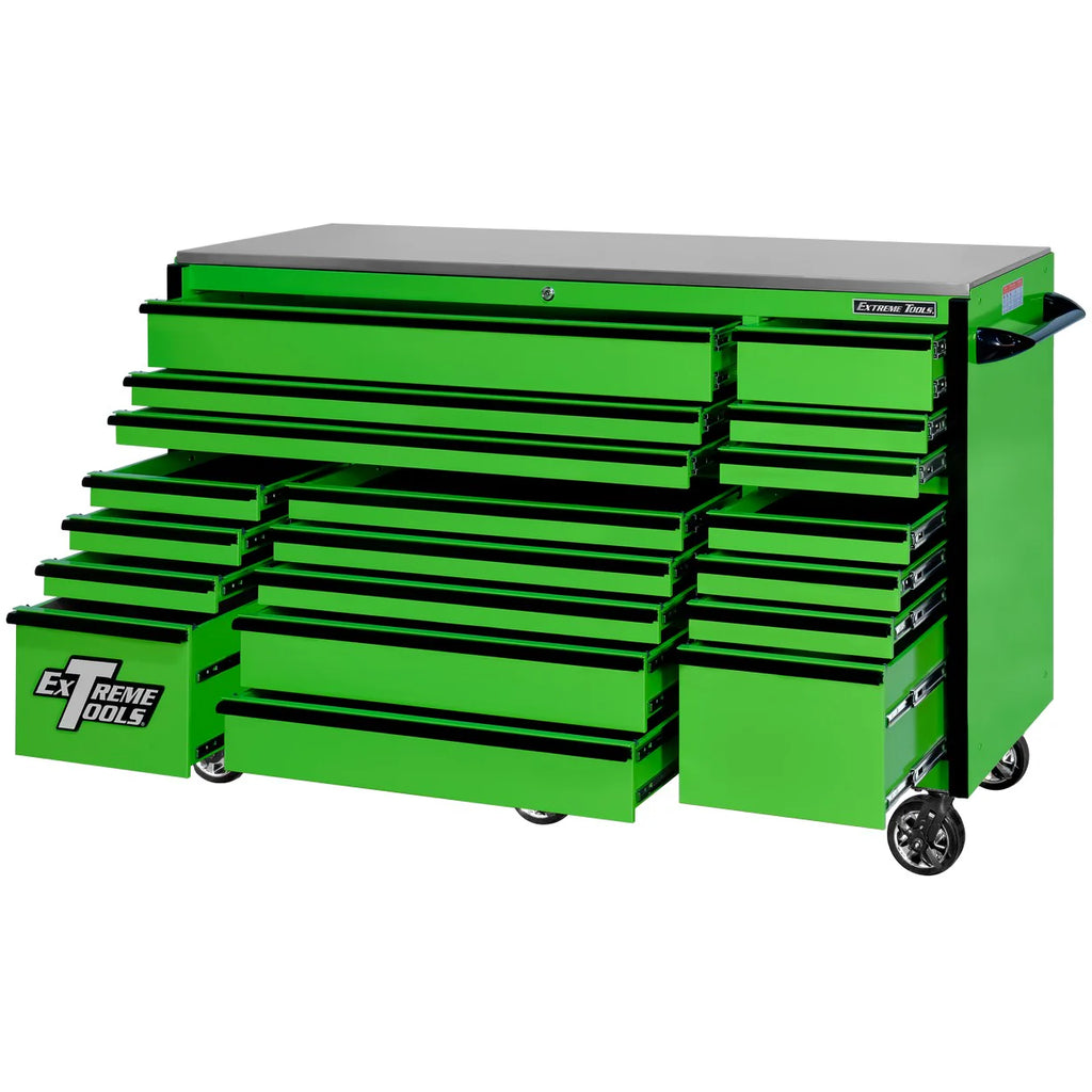 Extreme Tools 72-in x 30-in 19-Drawer Roller Cabinet With 250 lb Drawer Slides - RX723019RC-250