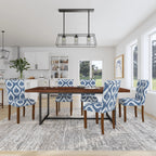 Set Of 2 Upholstered Parsons Dining Chairs, 38 in H x 19 in W x 23.5 in D