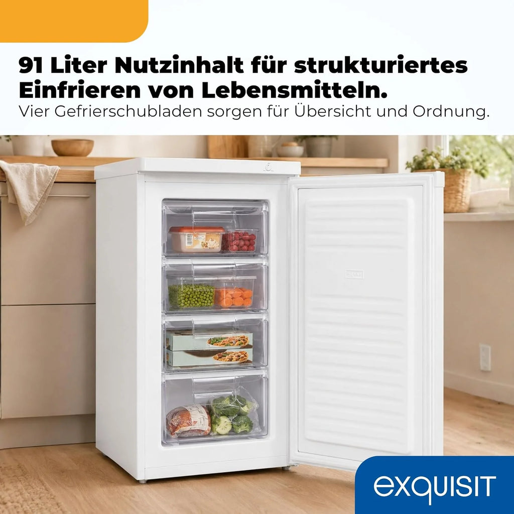 Exquisit Freezer, 91 L, 4 Drawers - GS581-040C