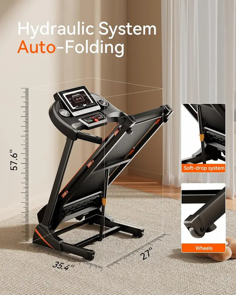 Foldable Home Treadmill With 3HP Motor, Auto Incline Adjustment And Bluetooth Connectivity