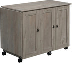 Craft Cart Rolling Sewing Storage Cabinet With Expandable Top - Mystic Oak