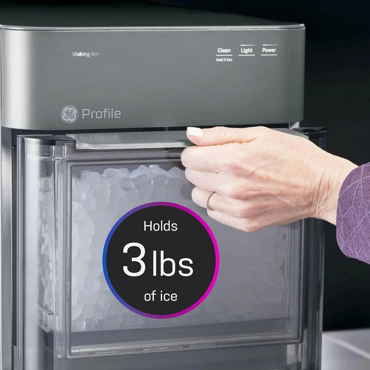 GE Profile Opal 2.0 Countertop Nugget Ice Maker With 0.75 Gallon Tank, 38 lbs/24 Hours, Stainless Steel