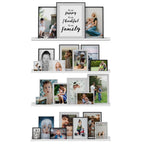 Floating Wall Shelves, Set Of 4, 46 x 3.8 x 2 Inch MDF Wood Picture Ledges