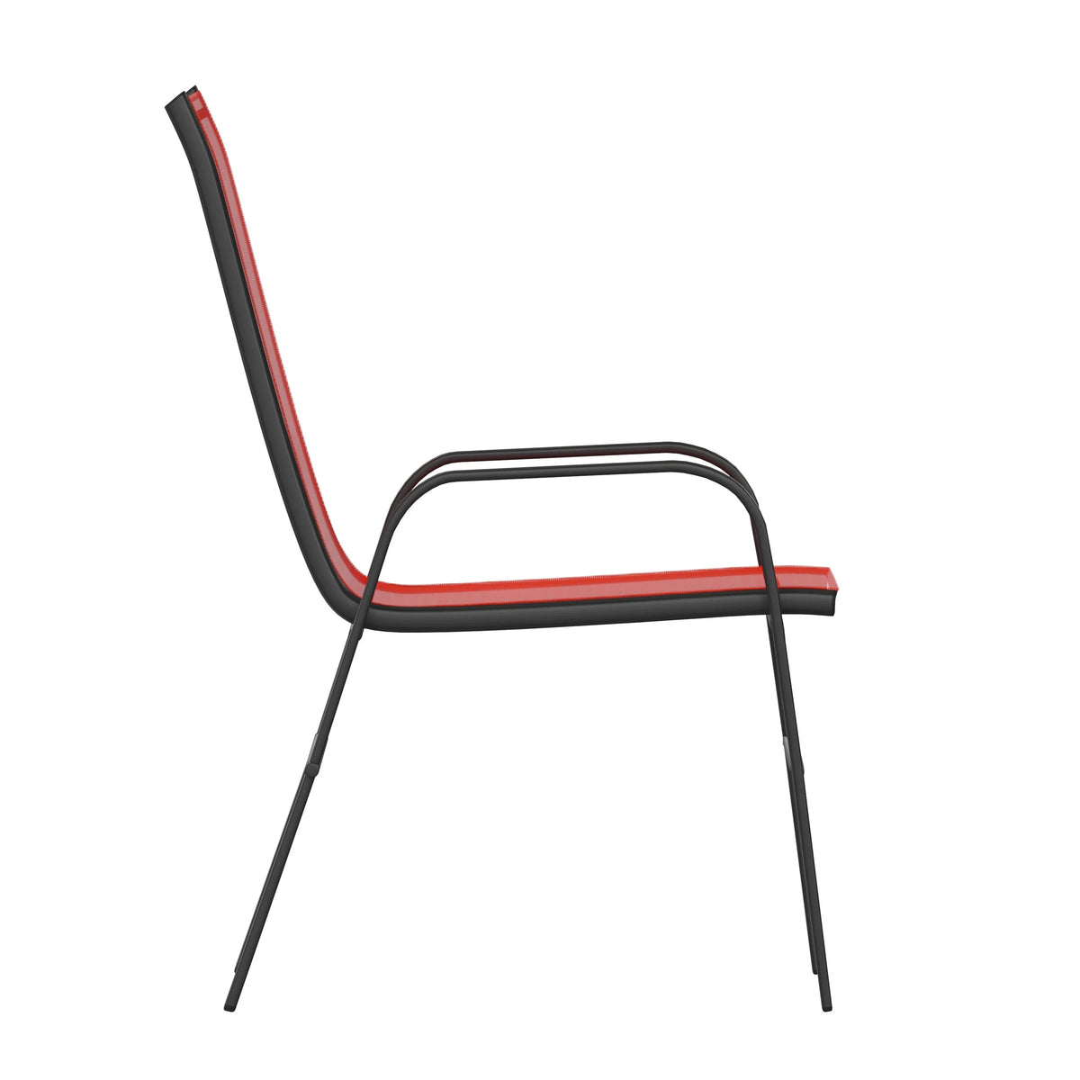 Emma + Oliver Outdoor Stack Chairs, Gray, 4 Pack, 21.25in W x 29in D x 36in H