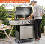 Sophia & William 4-Burner Propane Gas Grill, 542 Sq. In., Silver - E02GR001