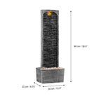 Teamson Home Faux Slate Outdoor LED Waterfall Fountain, 38.5 in, Red Rock