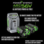 EGO Power+ 21-Inch 56-Volt Lithium-Ion Self-Propelled Cordless Lawn Mower With 2 4.0Ah Batteries And Rapid Charger - LM2102SP-A