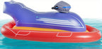 Motorized Inflatable Ride-On Watercraft Pool Float, 12V, 54in L x 32in W, Red & Blue - Jet Runner