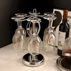 Metal Freestanding Wine Glass Holder Rack - Holds Up To 6 Stemmed Wine Glasses