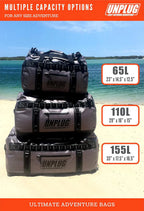 UNPLUG Waterproof Duffel Backpack, 65L, Adventure Orange - 100000