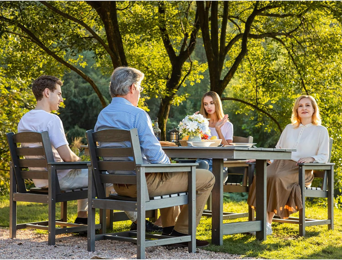 SERWALL 7-Piece HDPE Patio Dining Set, Aruba, 66.9in D x 32.2in W x 29.1in H