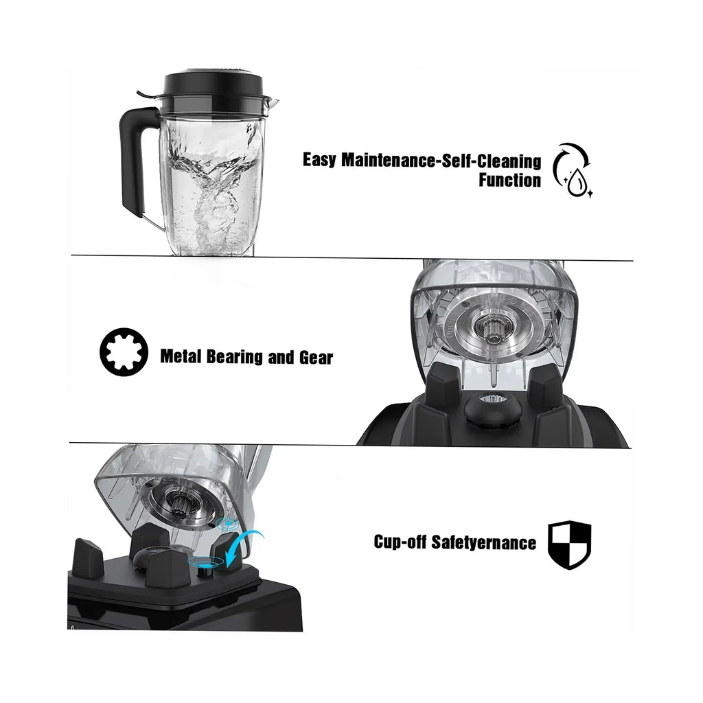 Professional Blender With 1450W Motor And 68 oz Dishwasher-Safe Pitcher - Black
