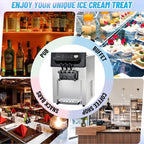 Commercial 3-Flavor Soft Serve Ice Cream Machine, 2200W, 5.3-7.4 Gal/Hr - ICE_CREAM_MAKER