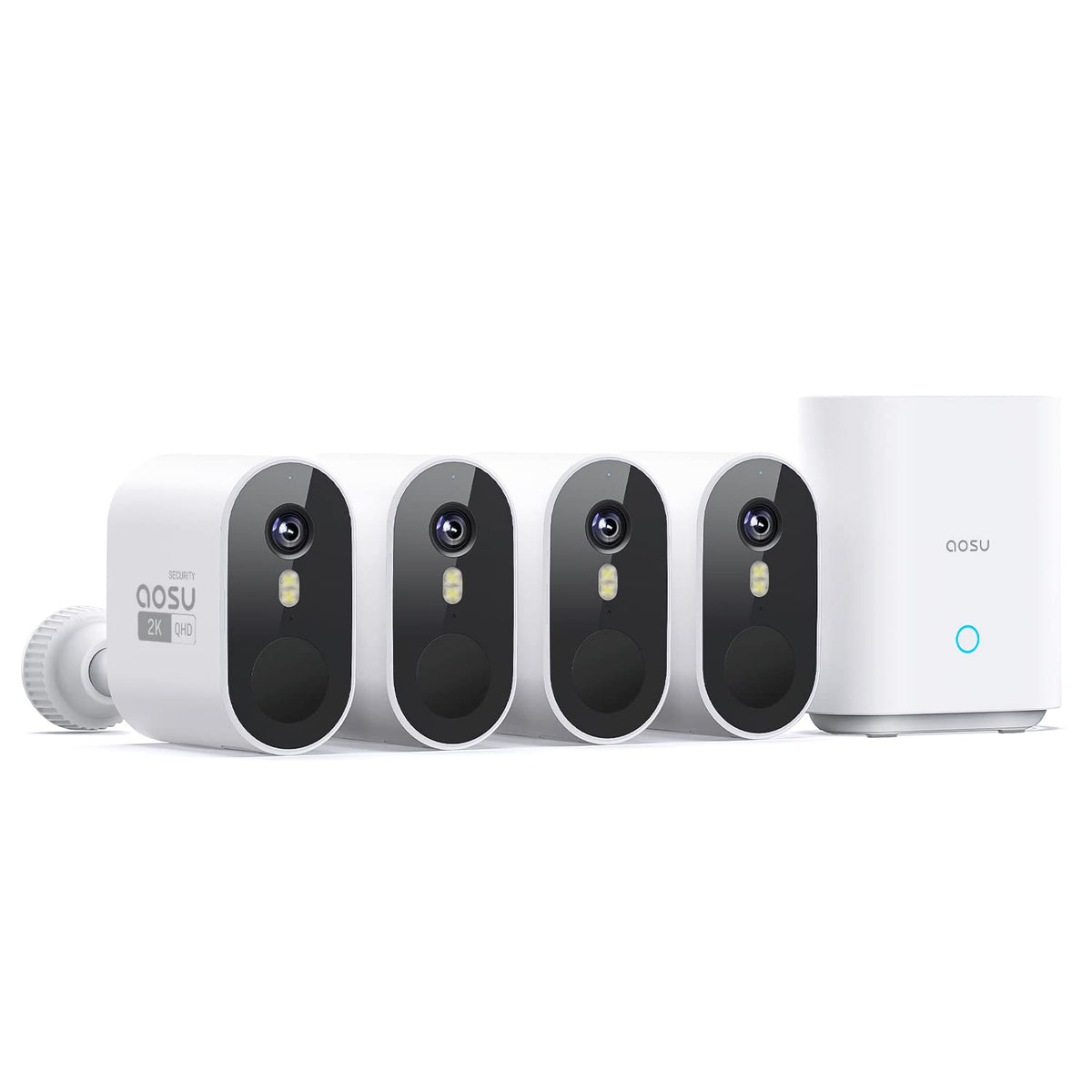 Wireless Outdoor Security Camera System 2K HD 2-Cam Kit 166 Degree Wide Angle