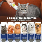 PAWSPIK Pet Grooming Vacuum Kit, 7 Tools, 6 Suction Levels, 2.2L Dust Bin - GroomingPro Rx