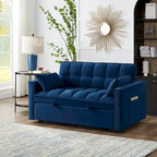 4-in-1 Velvet Pull-Out Sleeper Sofa Bed Loveseat With Reclining Backrest And 2 Side Pockets