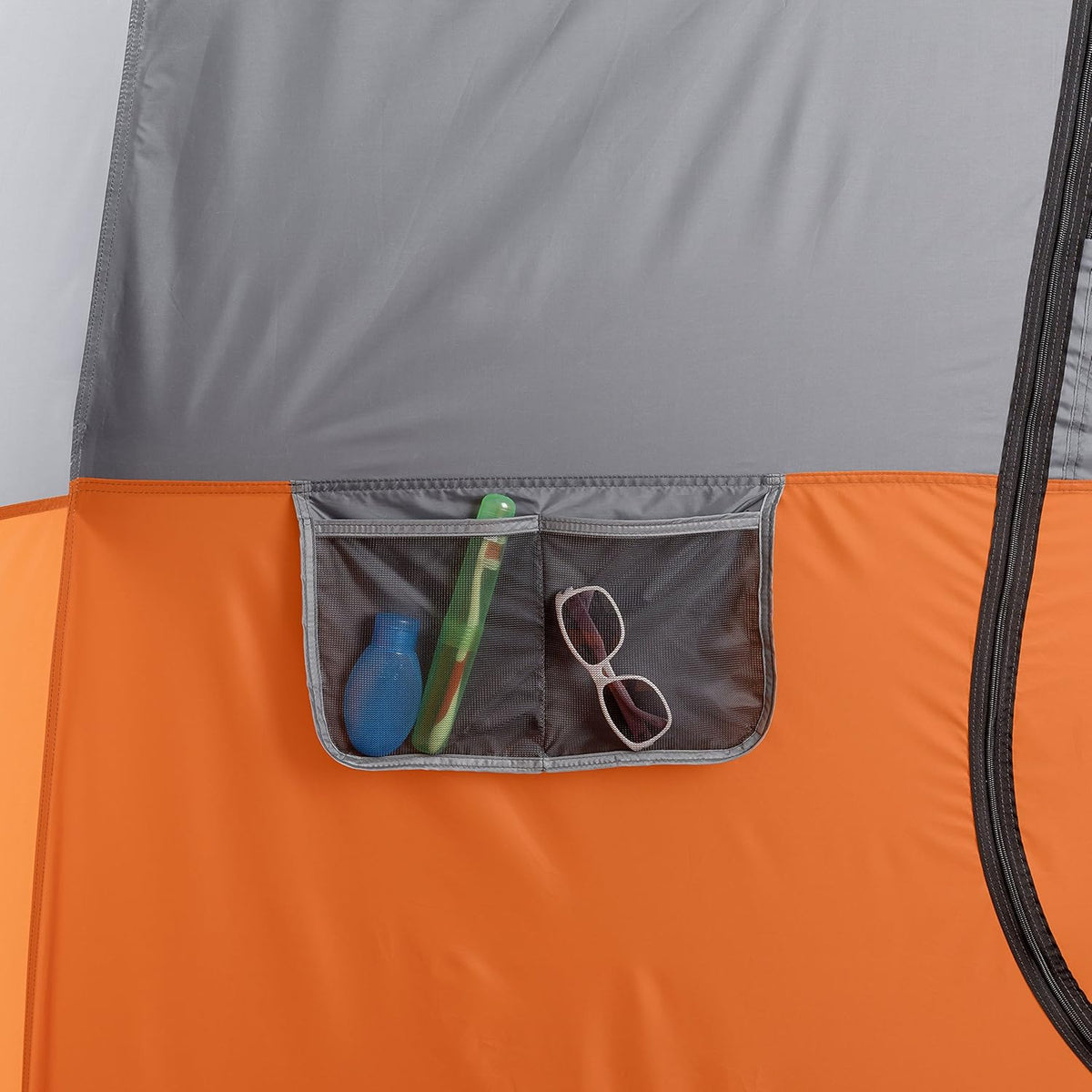 CORE 12 Person Straight Wall Cabin Tent, 16 x 11 Feet, Orange - SUVELAM