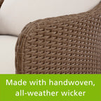 Mainstays Outdoor Patio Loveseat, Hand-Woven Wicker, 29.13in D x 46.25in W x 30.3in H - Chelsea