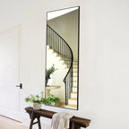 Full-Length Floor Mirror 64x21, Aluminum Alloy Frame With Stand And Wall Mount Option