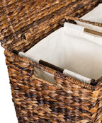 Sofia + Sam Oversized Divided Seagrass Hamper With 2 Canvas Liners, 28 x 14 x 27 Inches - 4602