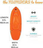 Generic Wave 6' Youth Kayak With Paddle - 6' Youth Wave Kayak