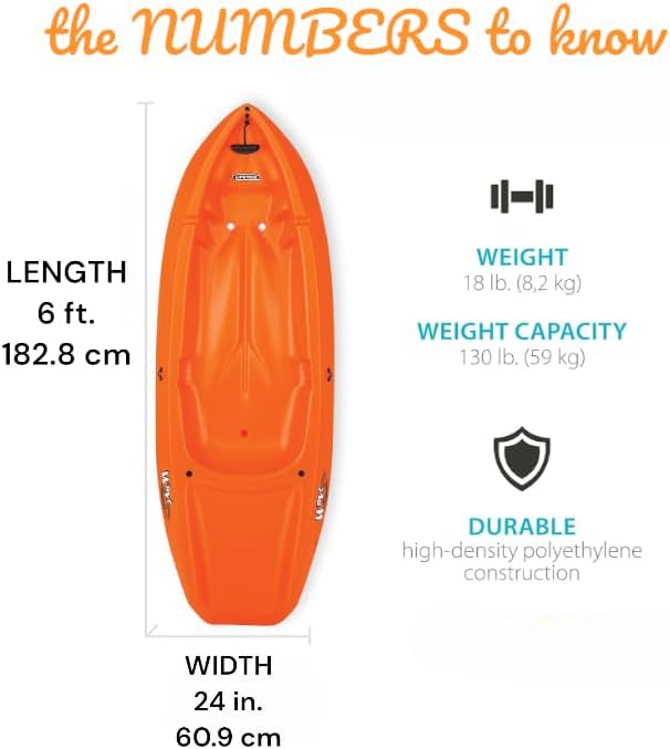 Generic Wave 6' Youth Kayak With Paddle - 6' Youth Wave Kayak