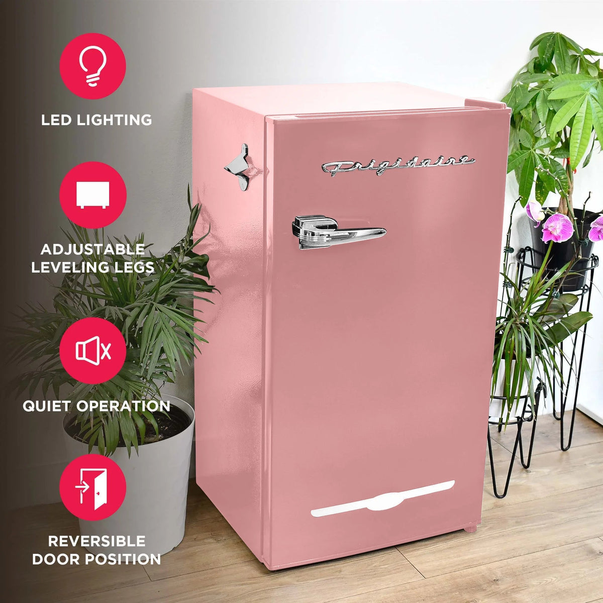 Frigidaire Retro Bar Fridge, 3.2 Cu. Ft., Pink, 65-Watt - EFR376-C-PINK