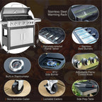 Sophia & William 4-Burner Propane Gas Grill, 542 Sq. In., Silver - E02GR001