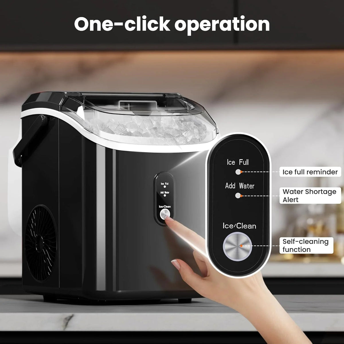 Auseo Countertop Nugget Ice Maker, 35 Lbs Each Day