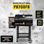 Pit Boss Wood Fired Pellet Grill With Flame Broiler, 700 Sq. In. Cooking Space - 700FB
