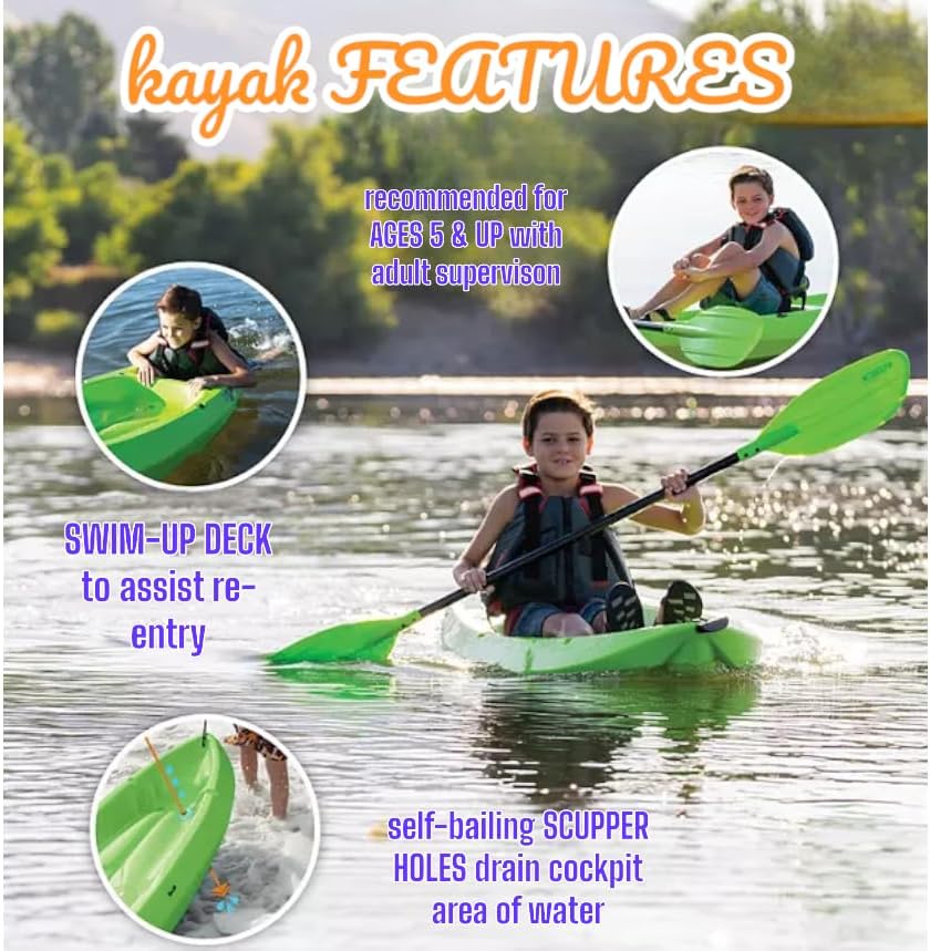 Generic Wave 6' Youth Kayak With Paddle - 6' Youth Wave Kayak