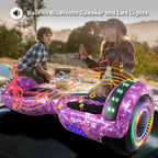 SIMATE 6.5in Self-Balancing Hoverboard With Bluetooth, LED Lights, Galaxy Purple - SIMATE Hoverboard