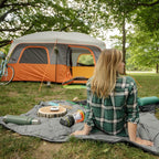 CORE 12 Person Straight Wall Cabin Tent, 16 x 11 Feet, Orange - SUVELAM