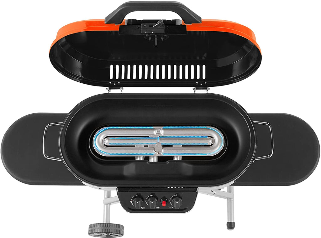 Portable Stand-Up Propane Grill, Black, 3 Burners - 285