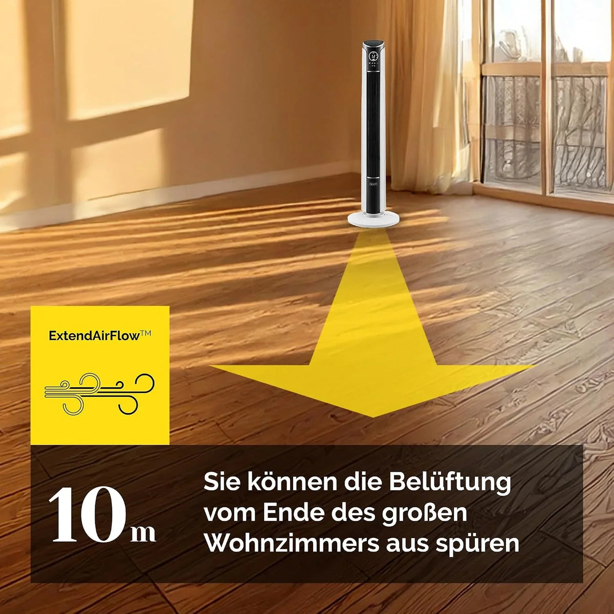 Yoer Tower Fan With Ionizer, 29 dB, 10 m Range, 12 Speeds, 90 Degree Oscillation - Verto