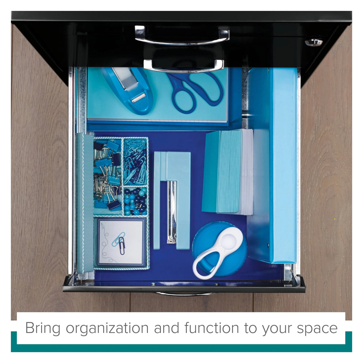 Space Solutions 3 Drawer Letter Width Vertical File Cabinet With Pencil Drawer, White