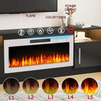 Bossin 70 Fireplace TV Stand With 36 Electric Fireplace For TVs Up To 80 - 16-Color LED Lights