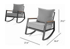 Better Homes & Gardens Marlow Outdoor Patio Rocking Chairs, 2-Pack, Black Frame/Gray Cushion