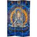 Tara Tibetan Double-Sided Canvas Room Divider - 6 ft. Tall
