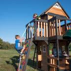 Backyard Discovery Swing Set With Playhouse, 10-foot Wave Slide And 2 Belt Swings - Gorge Creek