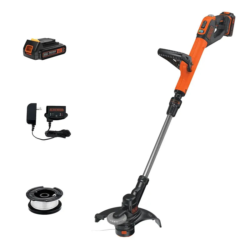 BLACK+DECKER 20V Max Cordless Trimmer/Edger With Easy Feed, 12-Inch, 2 Batteries - LSTE520