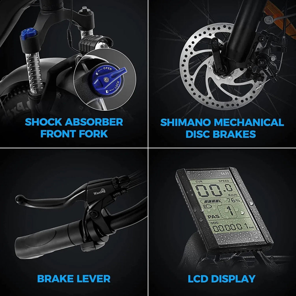 Electric Bike With 48V/15Ah Lithium Battery, 750W Motor And 26-Inch x 4.0-Inch Fat Tires