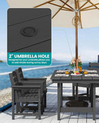 SERWALL 7-Piece HDPE Patio Dining Set, Aruba, 66.9in D x 32.2in W x 29.1in H