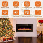 Ultra-Thin Linear Electric Fireplace, 30-72 Inch, Wall Mounted/Recessed