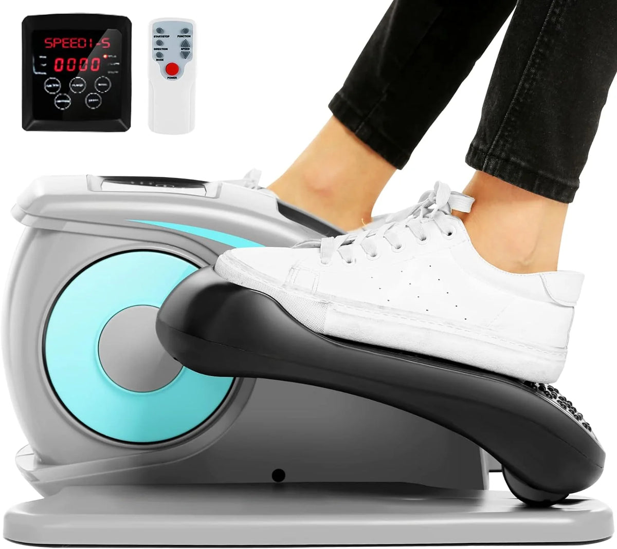 ANCHEER Under Desk Elliptical Seated Foot Pedal Exerciser, Sky Blue, 18in D x 16in W x 10in H - AR-65